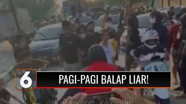 Pagi-pagi para pengguna jalan di Karawang, Jawa Barat, sudah dibuat emosi lantaran jalan diblokade oleh sekelompok pemuda demi balap liar.