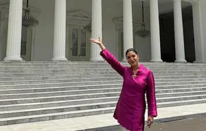 Franka Makarim Hadir di Istana Negara untuk Terakhirnya Kalinya Menjabat Sebagai Istri&nbsp;Mendikbudristek. [@frankamakarim]