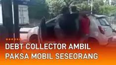 Sebuah kejadian yang diduga oknum debt collector ambil paksa mobil seorang pria di jalan mengundang perhatian.