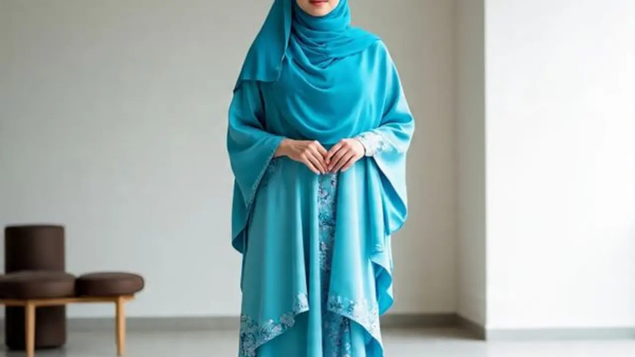 Ilustrasi Baju Kaftan (Sumber: Gemini AI)