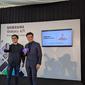 Irfan Rinaldi, Product Marketing Manager Samsung Electronic Indonesia dan Giring Ganesha Djumaryo, Ketua Panitia Penyelenggara Piala Presiden Esports 2020. Liputan6.com/Yuslianson