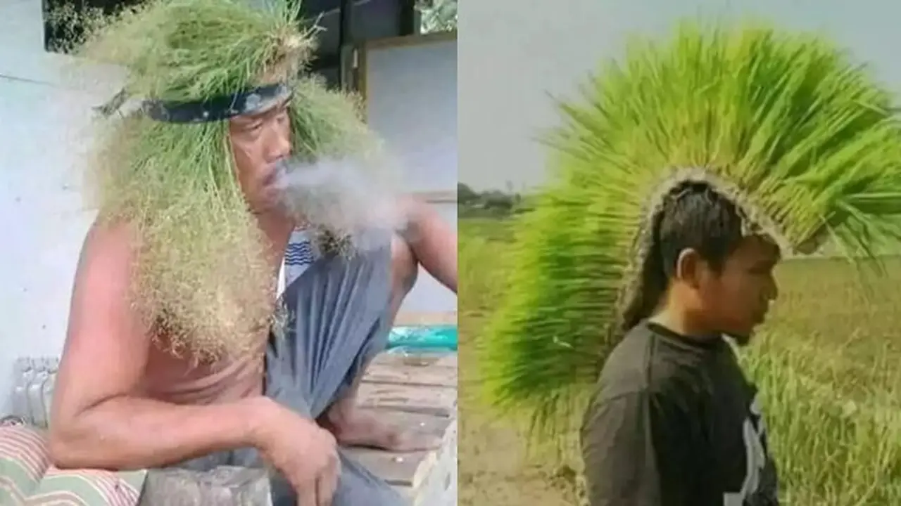 6 Tingkah Konyol Orang Punya Rambut dari Rumput, Absurd Banget