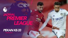 Berita motion grafis jadwal Liga Inggris pekan ke-33, Manchester United tantang Leeds United.