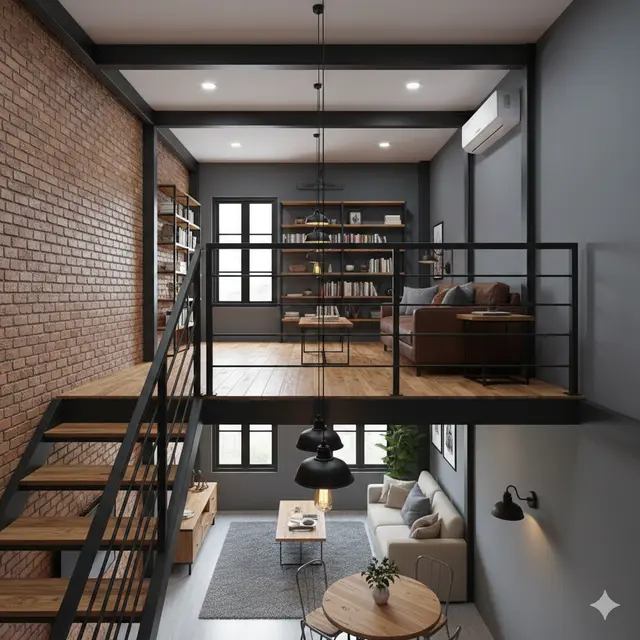 Desain Mezzanine Rumah Type 45 (Foto: Gemini AI)