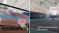 Unggahan Tasya Farasya dan Desta soal atap lapangan padel runtuh. (Instagram/ tasyafarasya - desta80s)