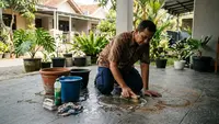 6 Cara Menghilangkan Noda Tanah Bekas Pot Tanaman di Teras agar Kembali Bersih