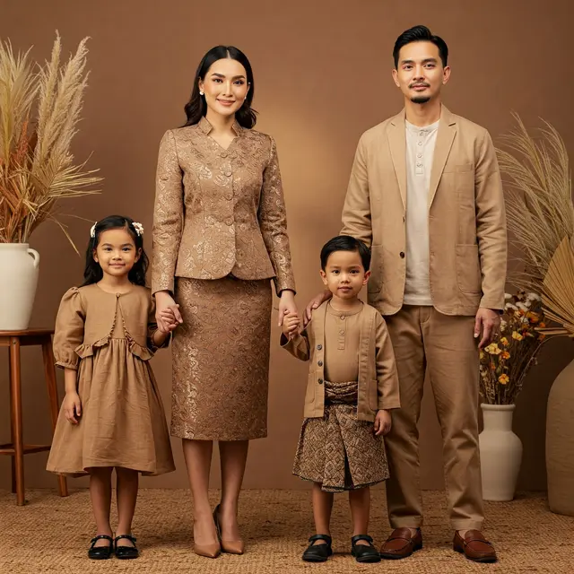 8 Inspirasi Baju Sarimbit Warna Cokelat Terbaru 2025, Tampil Serasi dan Elegan