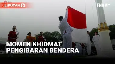Upacara Peringatan Hari Ulang Tahun atau HUT ke-78 Kemerdekaan RI di Halaman Istana Merdeka Jakarta dimulai. Proses pengibaran bendera merah putih berlangsung khidmat.