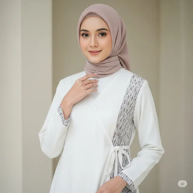 Brokat Asimetris Samping