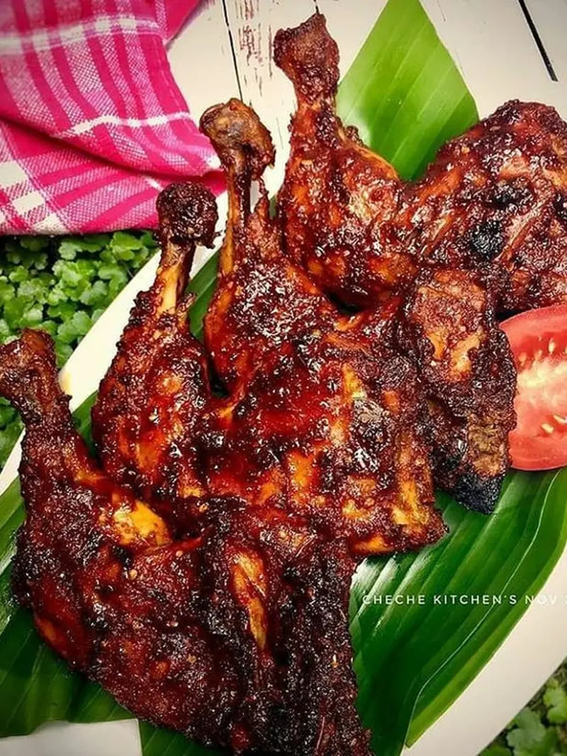 Sepiring ayam bakar pedas manis