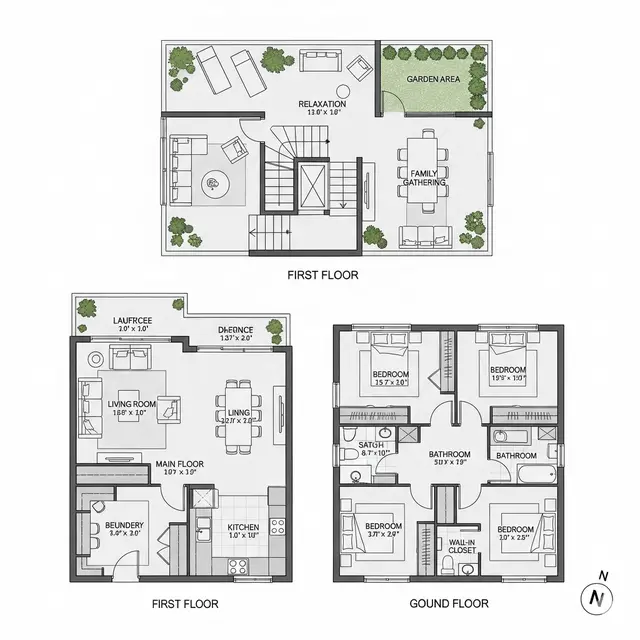 Rumah 5 Kamar 2 Lantai dengan Rooftop Garden