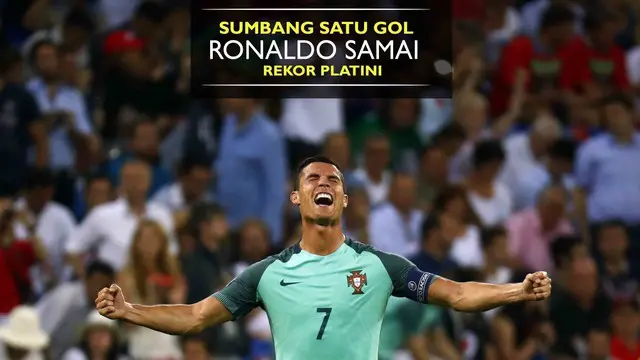 Cristiano Ronaldo menyumbang satu gol pada laga Portugal melawan Wales dan ia mampu menyamai rekor Michel Platini.