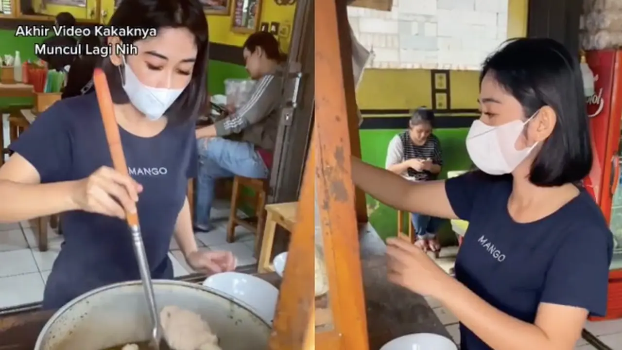 Viral Penjual Bakso yang Disebut Mirip Dian Sastrowardoyo, Curi Perhatian