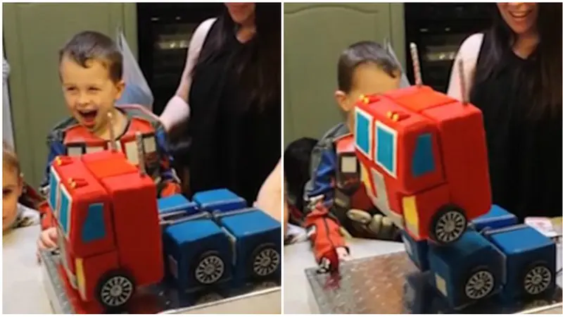 Kue Ultah Robot 'Optimus Prime' yang Bisa Berubah