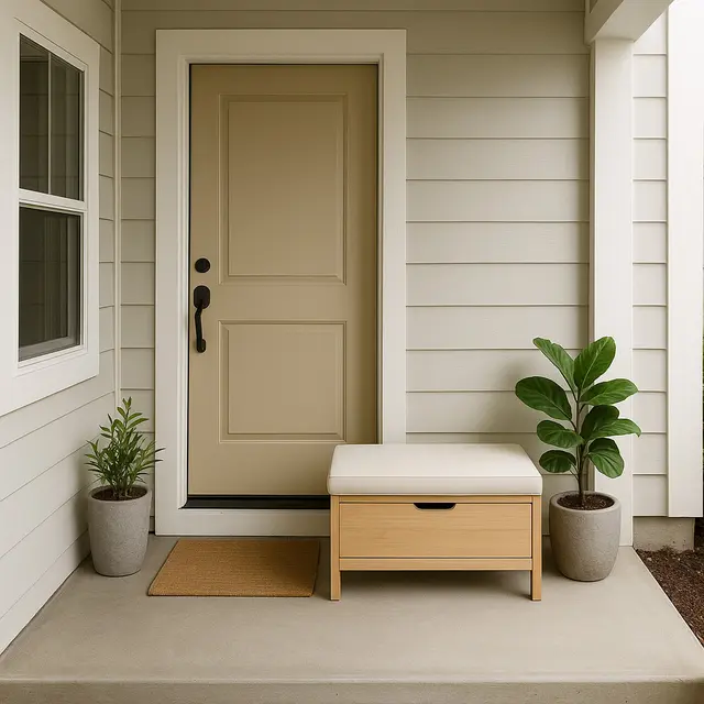 9 Inspirasi Rumah Kecil dengan Teras Mini, Cocok untuk Hunian di Kampung yang Asri (sumber:AI)