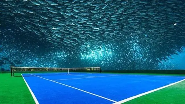 Lapangan Tenis Bawah Laut Pertama di Dunia
