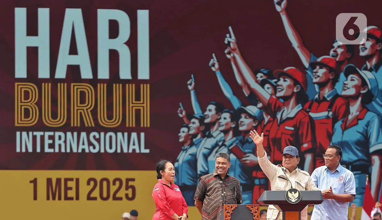 Dalam pidatonya, Presiden Prabowo Subianto menyampaikan akan membentuk Satgas Pemutusan Hubungan Kerja (PHK), meloloskan Rancangan Undang-Undang (RUU) Perlindungan Pekerja Rumah Tangga, serta berusaha memberantas korupsi di Indonesia. (Liputan6.com/Angga Yuniar)