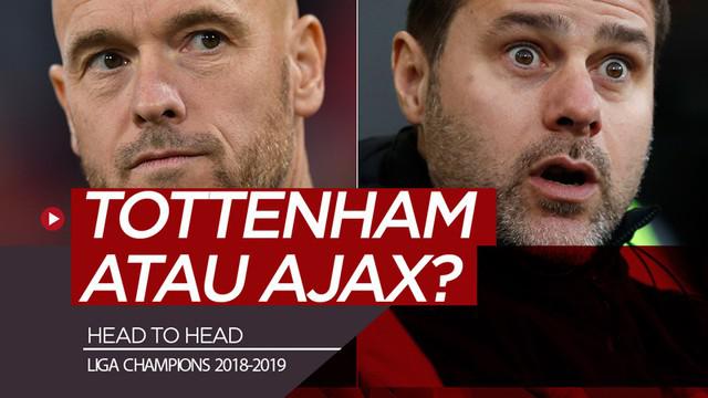 Berita video statistik head to head jelang laga leg pertama semifinal Liga Champions 2018-2019, Tottenham Hotspur vs Ajax, di London, Selasa (30/4/2019).