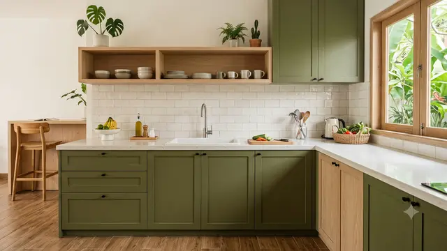 Inspirasi Dapur Bernuansa Olive Green yang Sedang Tren