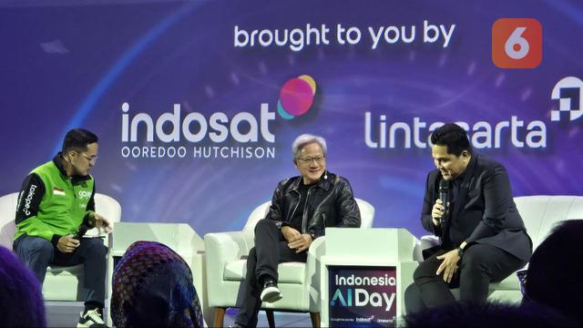 CEO NVIDIA Jensen Huang di acara Indonesia AI Day 2024. Liputan6.com/Agustin Setyo Wardani