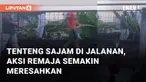 Kembali meresahkan aksi sekumpulan remaja menenteng senjata tajam di jalanan