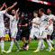 Momen selebrasi para pemain Real Madrid gol Gonzalo Garcia dalam laga Liga Spanyol antara Real Madrid vs Athletic di Santiago Bernabeu, 24 Mei 2026. (AP Photo/Manu Fernandez)