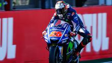 Pebalap Movistar Yamaha, Maverick Vinales, menjadi yang tercepat pada tes MotoGP hari pertama di Sirkuit Ricardo Tormo, Selasa (15/11/2017). (dok. MotoGP)