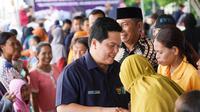 Menteri BUMN Erick Thohir&nbsp;saat temu warga nelayan di Tambak Loro, Semarang, Jawa Tengah, Sabtu (29/10/2022)