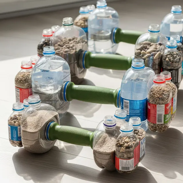 Dumbbell dari Botol Bekas (Gemini AI)