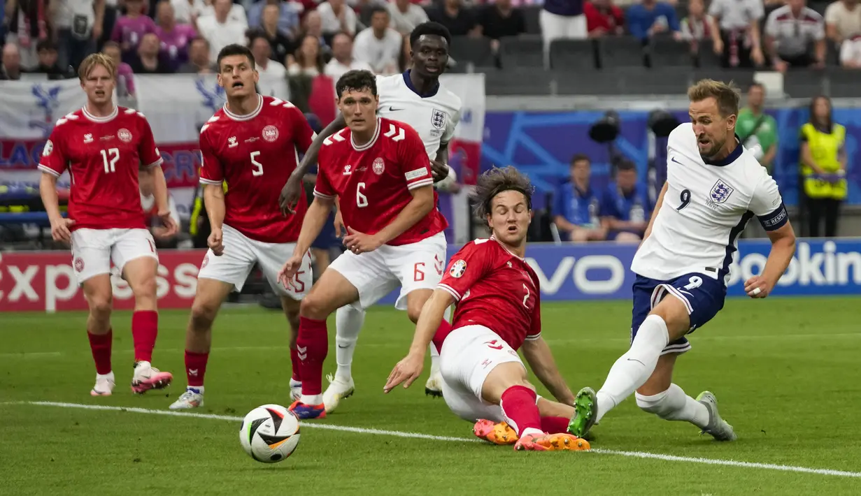 Inggris memimpin lebih dulu melalui Harry Kane.  (Foto AP/Themba Hadebe)