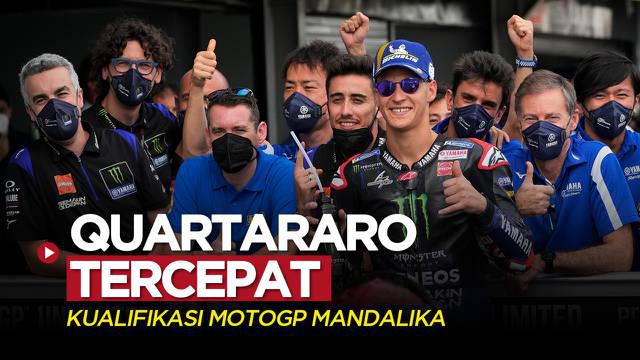 Berita video hasil kualifikasi MotoGP Mandalika 2022, di mana Fabio Quartararo meraih pole position, Sabtu (19/3/2022).
