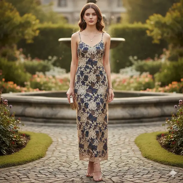 7 Model Dress Batik Brokat Tanpa Lengan untuk Look Simpel tapi Mewah, Tampilan Anggun di Segala Kesempatan