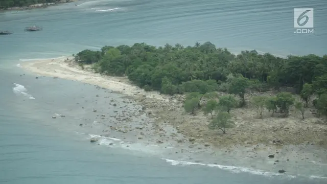 Pemandangan dari Udara Wilayah Lampung Usai Dihantam Tsunami