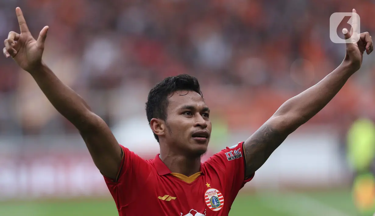 Pemain tengah Persija, Osvaldo Haay merayakan gol yang dicetaknya ke gawang Borneo FC pada laga pekan pertama Shopee Liga 1 Indonesia 2020 di Stadion Gelora Bung Karno, Jakarta, Minggu (1/3/2020). Persija unggul 3-2. (Liputan6.com/Helmi Fithriansyah)