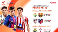 Jadwal Live Streaming LaLiga 2025/26 Pekan ke-15 di Vidio