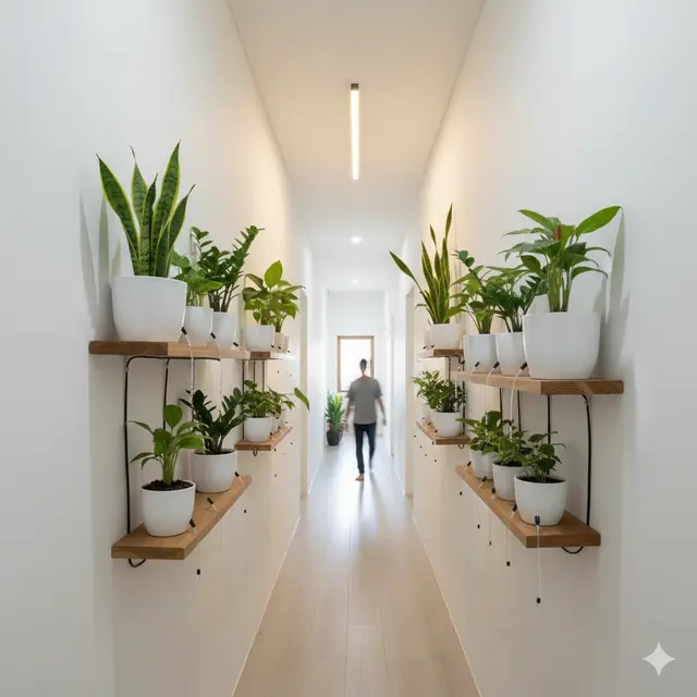 Ide Kebun Mini Indoor dengan Pengairan Otomatis (Foto: Gemini AI)
