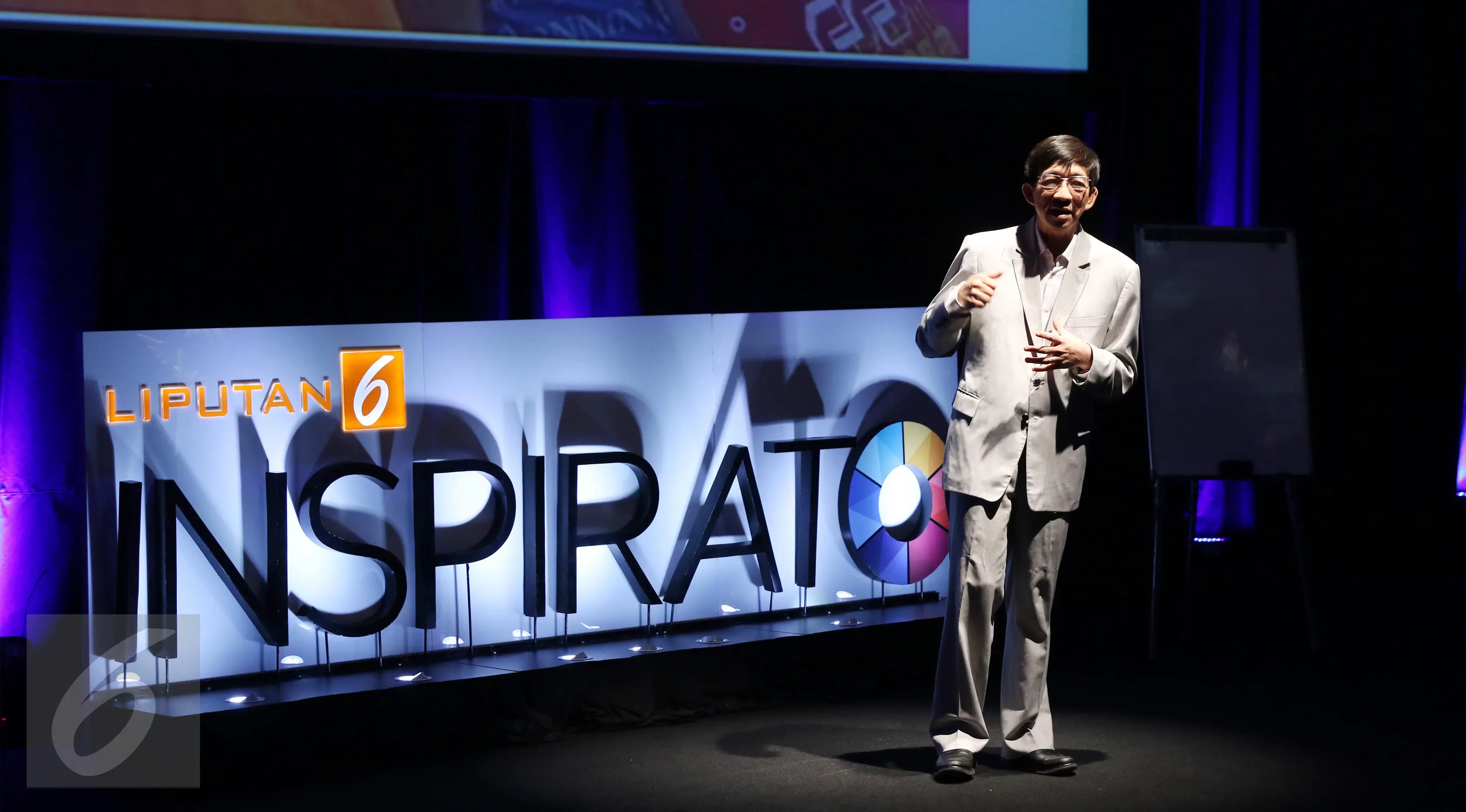 Tokoh Pendidikan Prof Yohanes Surya saat menjadi pembicara dalam Program Inspirato Liputan6.com di Jakarta, Selasa (21/2). (Liputan6.com/Angga Yuniar)