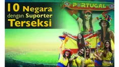 Video 10 negara dengan suporter terseksi versi 90MIN, yaitu Italia, Brasil, Korea Selatan, Belgia, Kolombia, Jerman, Argentina, Paraguay, Spanyol dan Portugal.