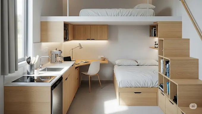 Rumah Dua Tempat Tidur Mezzanine