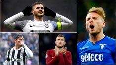 Berikut ini top scorer Serie A Italia 2017/2018 hingga pekan ke-29, Striker Lazio, Ciro Immobile berada di Puncak dibuntuti kapten Inter Milan, Mauro Icardi. (Kolase foto-foto dari AFP dan AP)