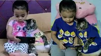 6 Momen Kompak Bocah dengan Kucing Perliharaan, Bak Anak Kembar (sumber: Twitter/buibull/txtdarigajelas)