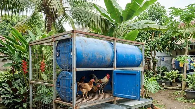 Kandang Drum dengan Sistem Lantai Kisi