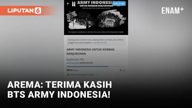 BTS Army Indonesia Buka Penggalangan Dana untuk Korban Kanjuruhan