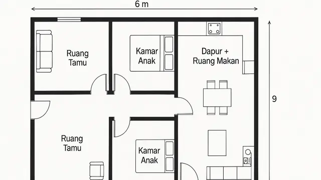 Rumah 6x9 dengan Kamar Anak
