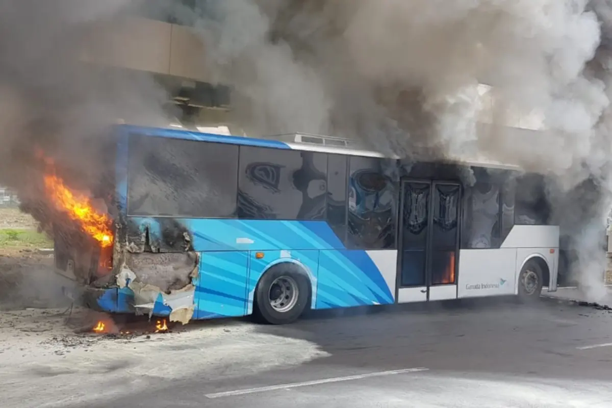 Bus Apron Terbakar di Terminal III Bandara Soekarno-Hatta