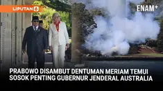 Presiden Republik Indonesia Prabowo Subianto disambut oleh Gubernur Jenderal Australia Sam Mostyn dalam upacara kenegaraan yang digelar di Admiralty House, Sydney, pada Rabu, 12 November 2025.