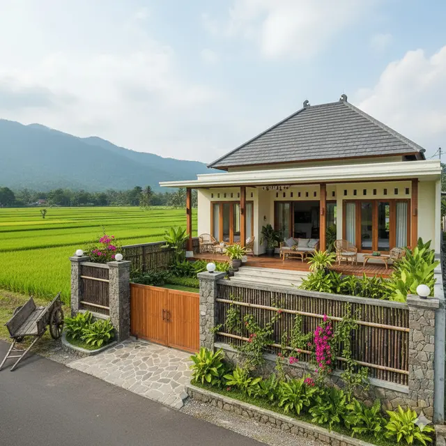 7 Model Rumah Sederhana Tapi Mewah dengan Pagar 2025 yang Cocok untuk Tinggal di Desa, Tampilan Elegan dan Tetap Nyaman
