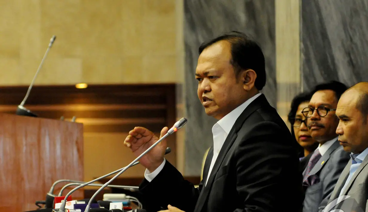 Sekjen Partai Nasdem Patrice Rio Capella saat memberikan keterangan pers terkait hasil lobi antara petinggi Koalisi Indonesia Hebat dengan Koalisi Merah Putih, Jakarta, Kamis (13/11/2014) (Liputan6.com/Andrian M Tunay)