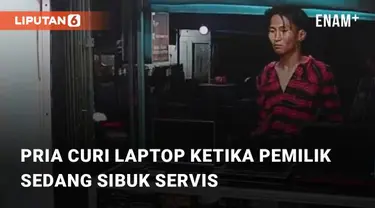 Beredar video viral terkait seorang pria yang curi laptop di tempat servis. Pencurian tersebut terjadi di kawasan jalan Raya Citayam, Depok. Senin (18/12/2023)