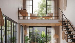 Gambar Rumah Minimalis Mezzanine. (Foto: AI)